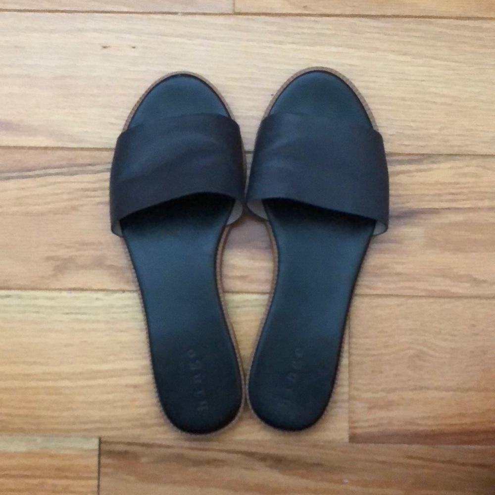 Black Thick Strap Sandals